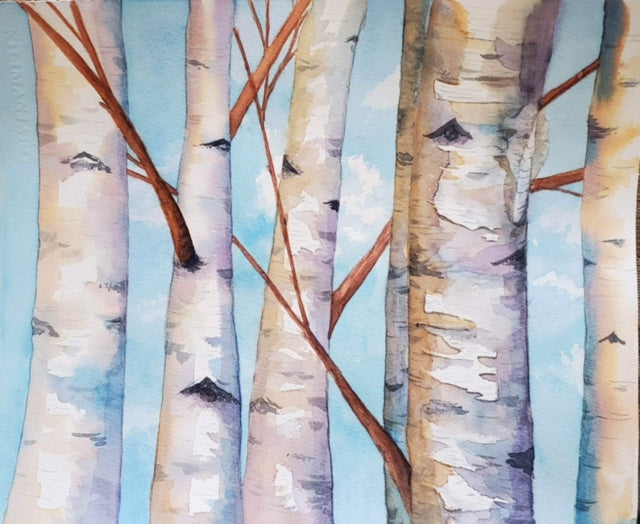 Diane Wood Watercolor - The Birch Grove 14"x20"