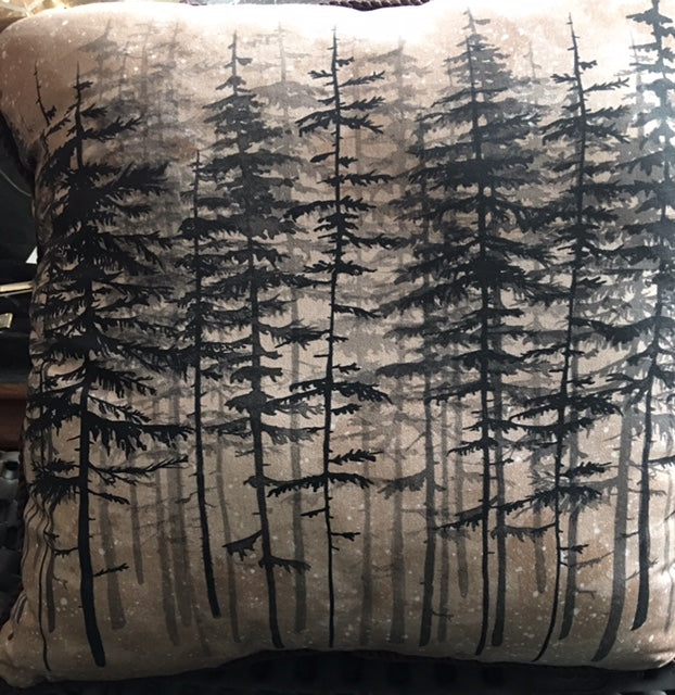 Handmade Pillow "Evergreens" 18"x18"