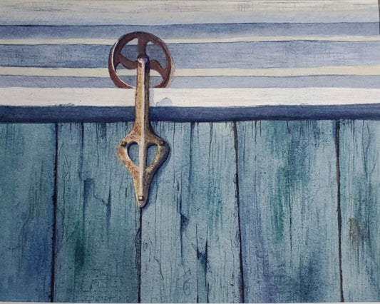 Diane Wood Watercolor - The Sea Green Roller Door 11"x14"
